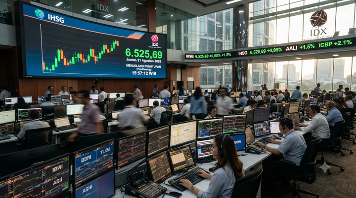 IHSG Jumat Ditutup Menguat 0,37 Persen ke 6.525