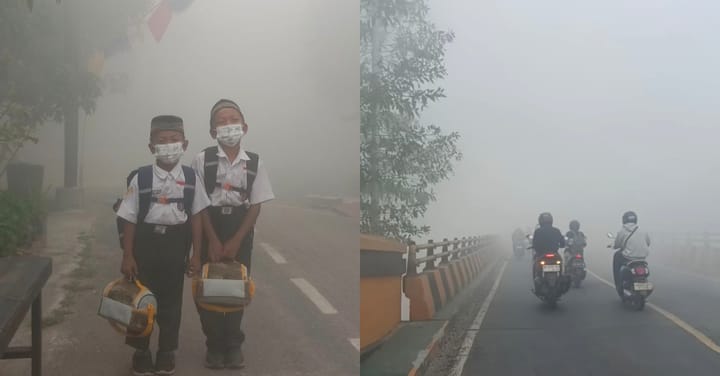 Karhutla Semakin meluas, Kabut Asap Selimuti Kalimantan, Jarak Pandang Sangat Terbatas