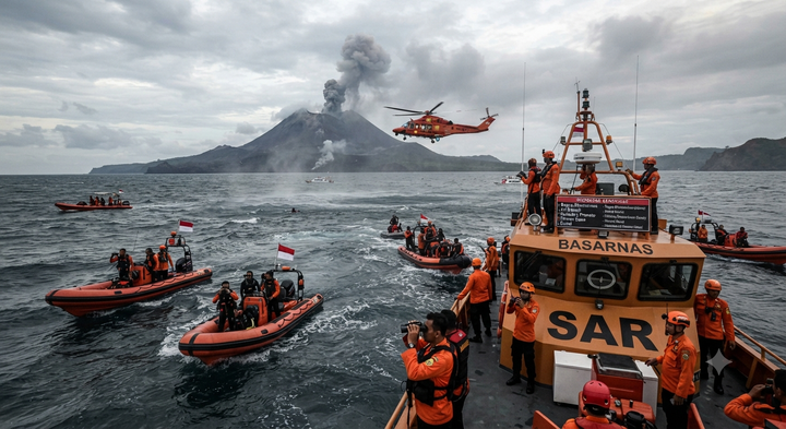 Lima Jurnalis Hilang di Anak Krakatau, SAR Perluas Pencarian