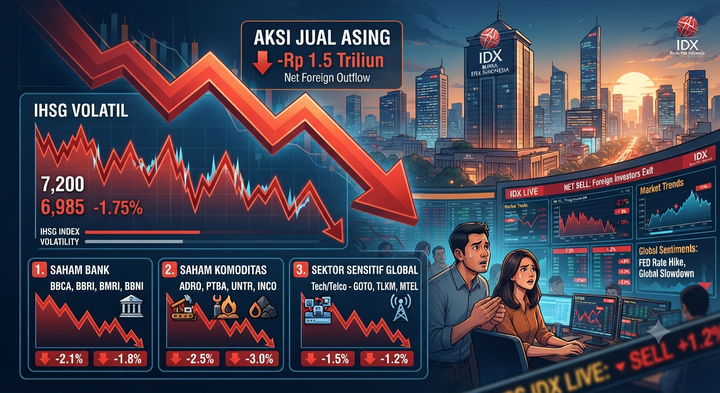 Asing Jual Saham, Ini Sektor Paling Tertekan Hari Ini