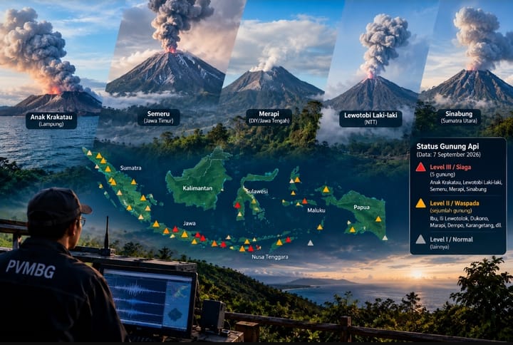 Sejumlah Gunung Api Indonesia Aktif, Ini Kondisinya Saat Ini