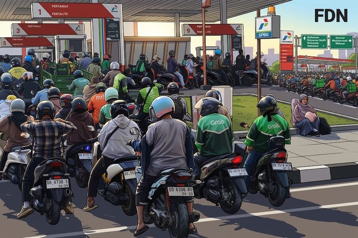 POV Warga Makassar Antre BBM, Rela Antre Sejak Subuh