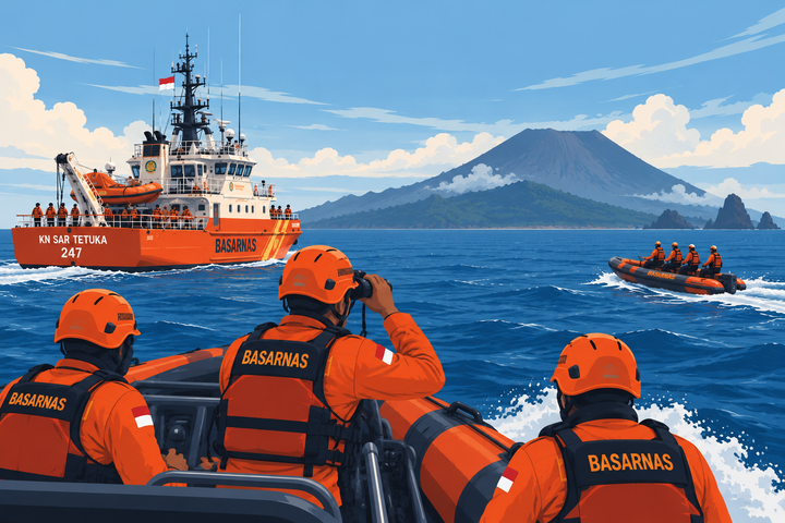 Gunung Anak Krakatau Masih Siaga, 8 Orang di Selat Sunda Belum Ditemukan