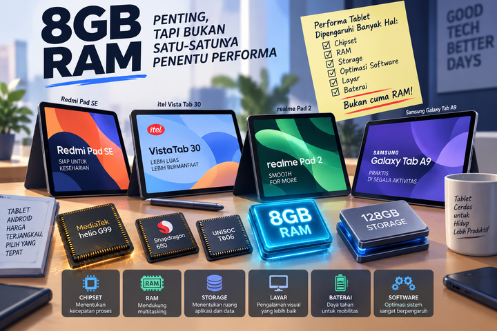 RAM 8GB Makin Murah, Jangan Salah Pilih Tablet