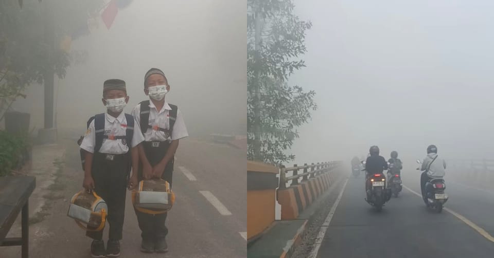 Karhutla Semakin meluas, Kabut Asap Selimuti Kalimantan, Jarak Pandang Sangat Terbatas
