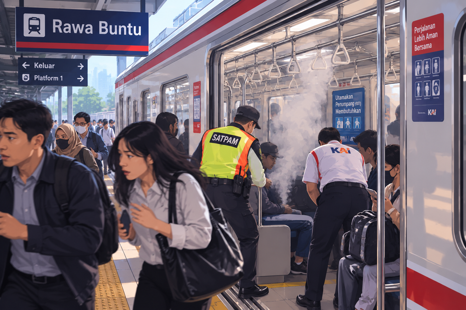 KAI Commuter Ungkap Asal Asap di KRL Stasiun Rawa Buntu