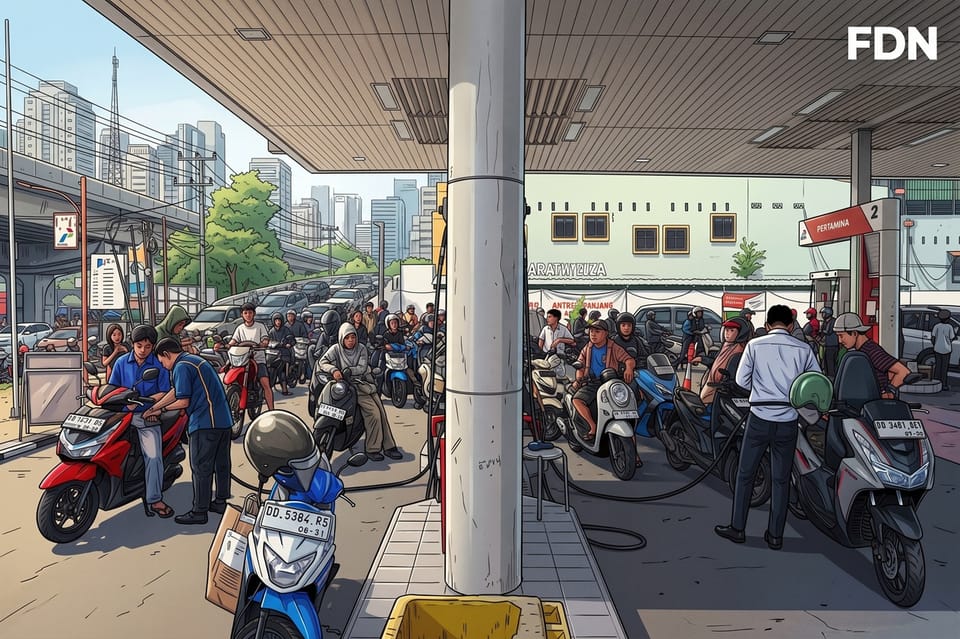 Hampir Semua SPBU Makassar Antre, Ini Biang Keladinya